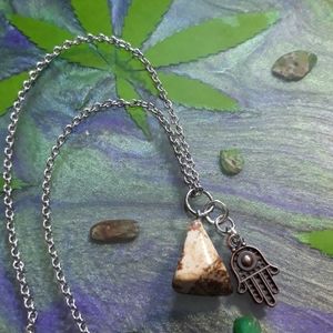 Picture jasper & Hamsa pendant